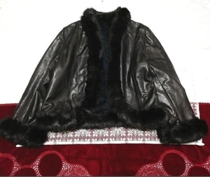 Cowhide black short coat cloak made in Japan, coat & coat general & M size