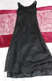 Robe longue noire en dentelle une pièce sans manches, mode et formelle et robe pour dames