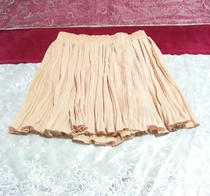 ピンクキュロットシフォンチュールミニスカート/ボトムス Pink culotte chiffon tulle mini skirt
