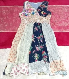 Tunique indienne à motif ethnique en coton 100% bleu clair à motif de fleurs, tunique et sans manches, sans manches et taille moyenne