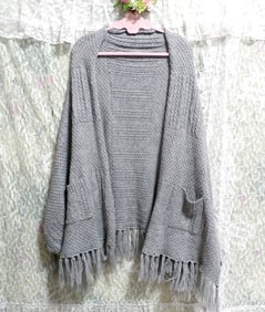 CECIL McBEE Cape poncho style cardigan gris