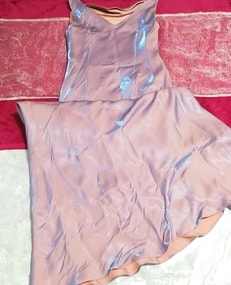 C'ESTLAVIE 紫パープルオーロラ光沢ノースリーブロングマキシワンピースドレス Purple aurora luster sleeveless long maxi onepiece dress