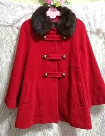 Red brown rabbit fur coat outerwear, coat & fur, fur & rabbit