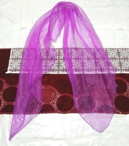 紫パープルシースルー大判ストール Purple purple see-through large-format stole, ファッション小物&ストール&ストール一般
