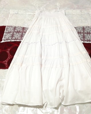 White cotton nightgown nightwear camisole babydoll dress, fashion, ladies' fashion, camisole