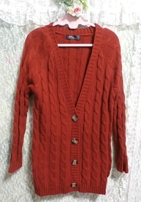 लाल सिंदूर बुनना स्वेटर कार्डिगन / कोट