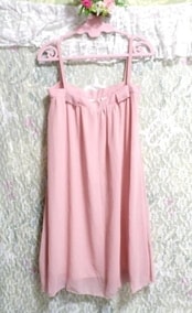 Pink chiffon camisole sleeveless / onepiece / tunic, fashion & ladies fashion & camisole