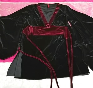Made in USA USA Black velor kimono style long sleeve tunic tops