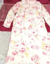 LIZ LISA 핑크 플로럴 코튼 100 % 맥시 드레스 슬리핑 나이트 가운