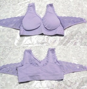 紫パープルのレースのナイトブラ補正下着 Purple lace night bra underwear