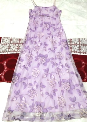 紫色玫瑰蕾丝睡衣吊带背心娃娃装连衣裙超长连衣裙, 时尚, 女士时装, 吊带背心