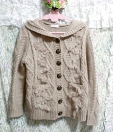 सन रंग खरगोश फर स्वेटर शैली कार्डिगन / बाहरी