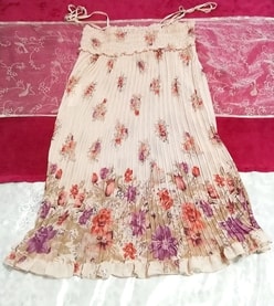 MK MICHEL KLEIN Camisole en mousseline de soie à motif floral rose / une pièce / hauts Camisole en mousseline de soie à motif floral rose / une pièce / hauts