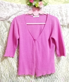 紫パープルピンクミニ羽織カーディガン Purple pink mini haori cardigan