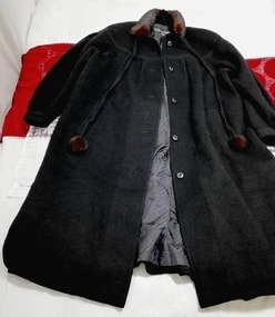 Louis Feraud ルイス･フェロー 黒ブラックミンクファーロングコート Black black mink fur long coat, コート&毛皮、ファー&ミンク