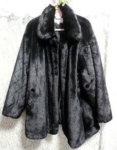 Beau manteau / manteau de fourrure noir Beau manteau de fourrure noir