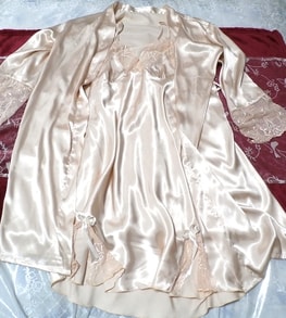 Satinrosa Negligé Unterhemd 2 Set Nachthemd Dessous Pyjama, Mode & Damenmode & Nachtwäsche, Pyjama