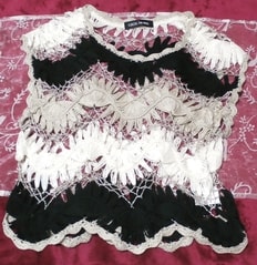 CECIL McBEE セシルマクビー 編み状レースベストトップス羽織 CECIL McBEE knit lace best tops