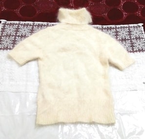 Hampstead Angora Rams T-shirt blanc blanc en tricot, tricot, pull et manches courtes et taille M