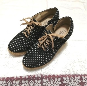 Platform sneakers 10cm navy blue polka dot shoes, sneakers & others & 23.5cm