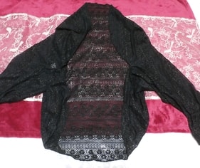 黒レースカーディガン/羽織 Black lace cardigan/coat