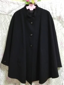 Della Rovere Capa de poncho negra hecha en Japón Capa de poncho negra hecha en Japón