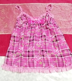 Camisola de gasa con cinta de raso floral para niñas rosa hecha en japón