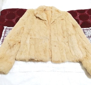Flax-colored rabbit fur short coat