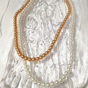 Gargantilla con colgante de collar doble blanco dorado / interior de joyería, accesorios y collares para damas, colgantes y otros
