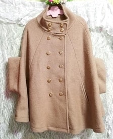 Manteau de type poncho à manches latérales de couleur lin, manteau et manteau général et taille M