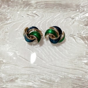 Accessoires de bijoux boucles d'oreilles style bleu-vert