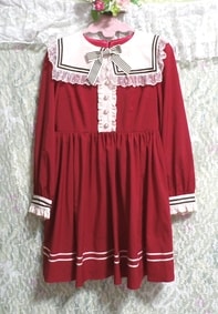 Red gothic lolita cosplay girls tunic onepiece / tops