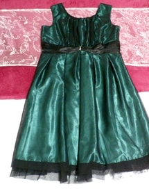 Robe de soirée une pièce en dentelle noire vert émeraude Robe de soirée une pièce en dentelle noire brillante vert émeraude