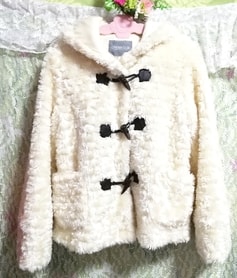흰색 꽃 무늬 흰색 더플 모코 모코 코트 맨틀 아우터 흰색 꽃 무늬 흰색 더플 모코 모코 코트 맨틀 아우터