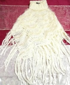 Capa de poncho con flecos largos y esponjosos blancos Capa de poncho con flecos largos y esponjosos blancos, moda y chaqueta para damas, chaqueta y poncho