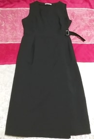 Black sleeveless cardigan maxi one piece
