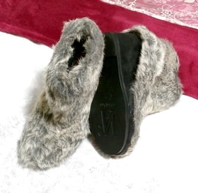 VentiAnni灰色灰色Mokomoko秘密10cm /厚底女鞋/室内房鞋Ash灰色3.93英寸/厚底女鞋