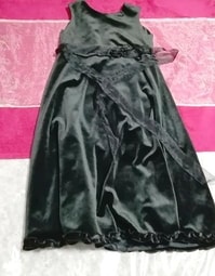 Moroccan black velor ribbon sleeveless dress, formal, color dress, black