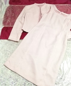 핑크 자켓 민소매 원피스 투피스 슈트 세트 핑크 자켓 민소매 원피스 투피스 슈트 세트