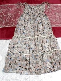 رمادي أزرق وردي فاتح بروتيل بروتيل ماكسي قطعة واحدة ، فستان وتنورة طويلة ومقاس M.