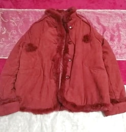 Red rabbit fur bonbon fluffy short coat / cloak / jacket / haori Red rabbit fur bonbon fluffy short coat, coat & fur, fur & rabbit