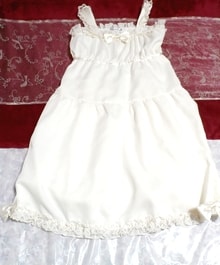 White girly frill mini skirt ribbon dress / tunic White girly frill mini skirt ribbon dress / tunic