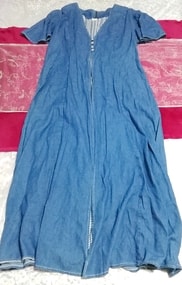 Falda larga de mezclilla de manga corta maxi de una pieza