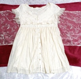 白ホワイトガーリーレースネグリジェチュニックワンピース White girly lace negligee tunic dress, ブランド別, た/ち/つ, ダズリン