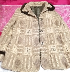 Made in japan flax color brown rabbit fur coat mantle Made in japan flax color brown rabbit fur coat mantle
