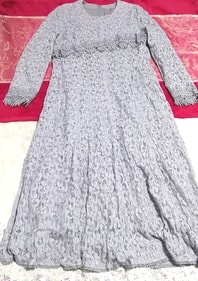Made in Japan 하늘색 꽃 무늬 레이스 맥시 원피스 Made in Japan 하늘색 꽃 무늬 레이스 맥시 원피스 드레스