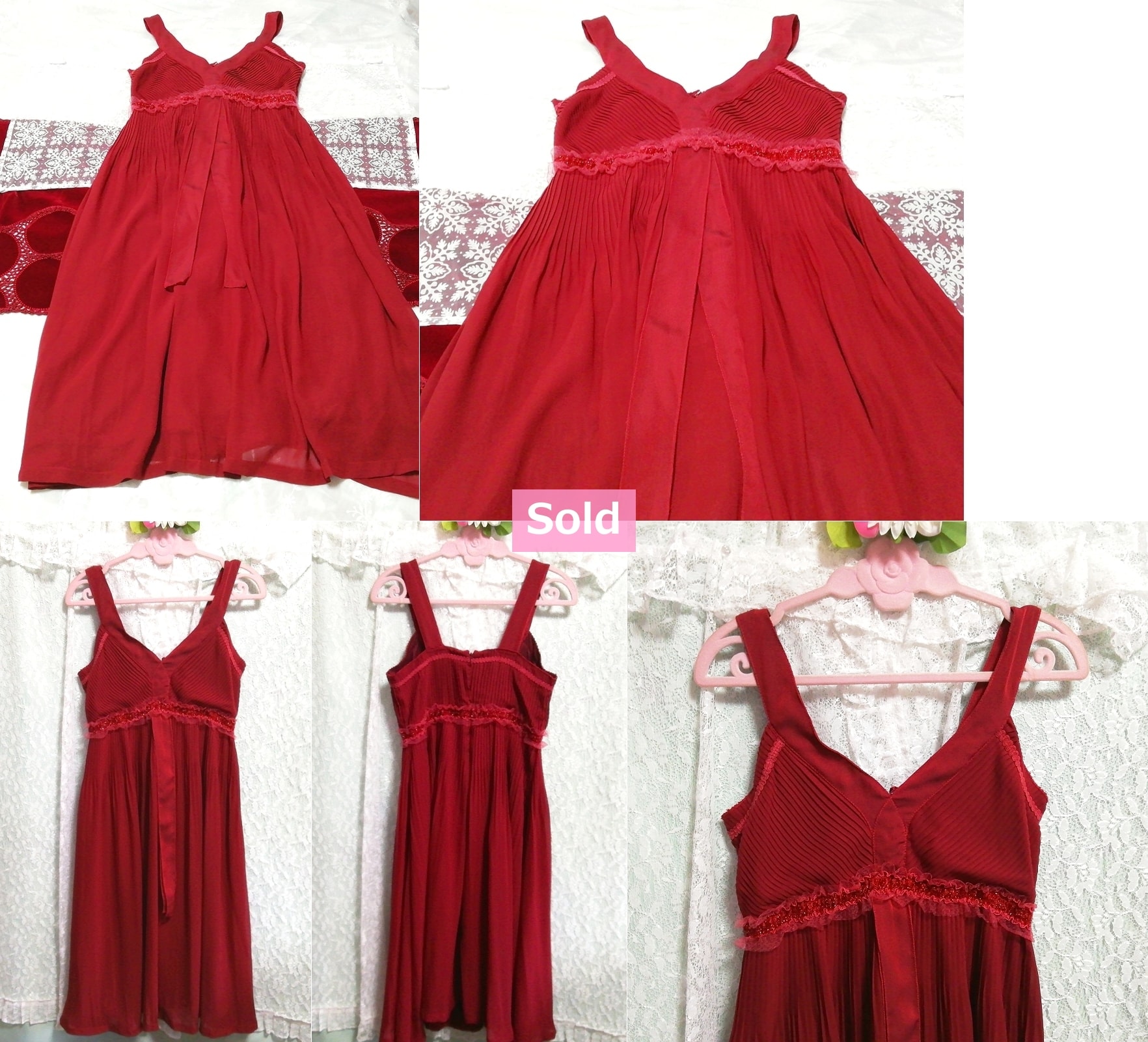 Red wine red chiffon nightgown nightwear sleeveless dress, fashion, ladies' fashion, nightwear, pajamas