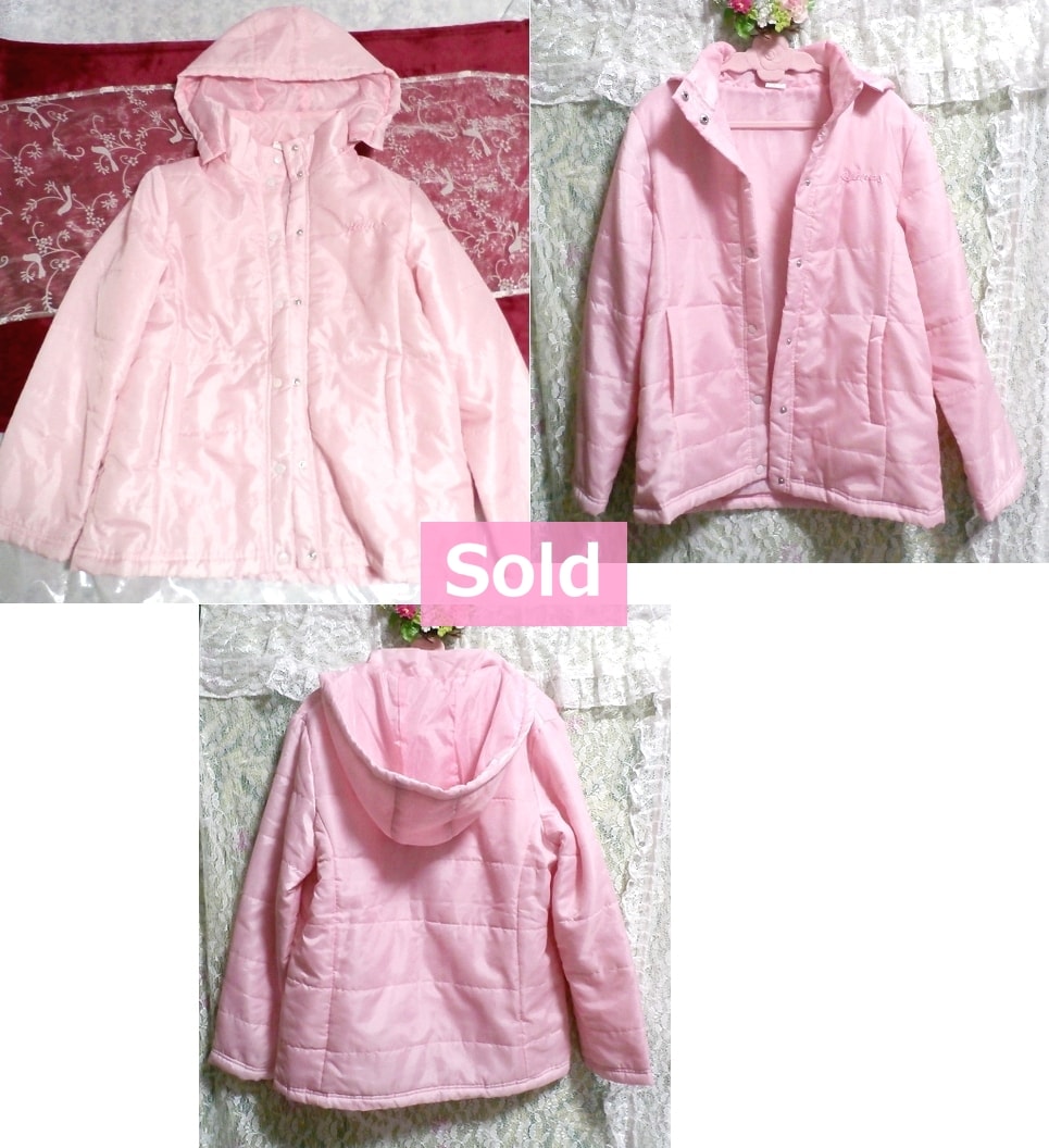 可愛い薄桃色ピンクブルゾンジャンパーコート/アウター Cute thin pink color blouson jumper coat/outer
