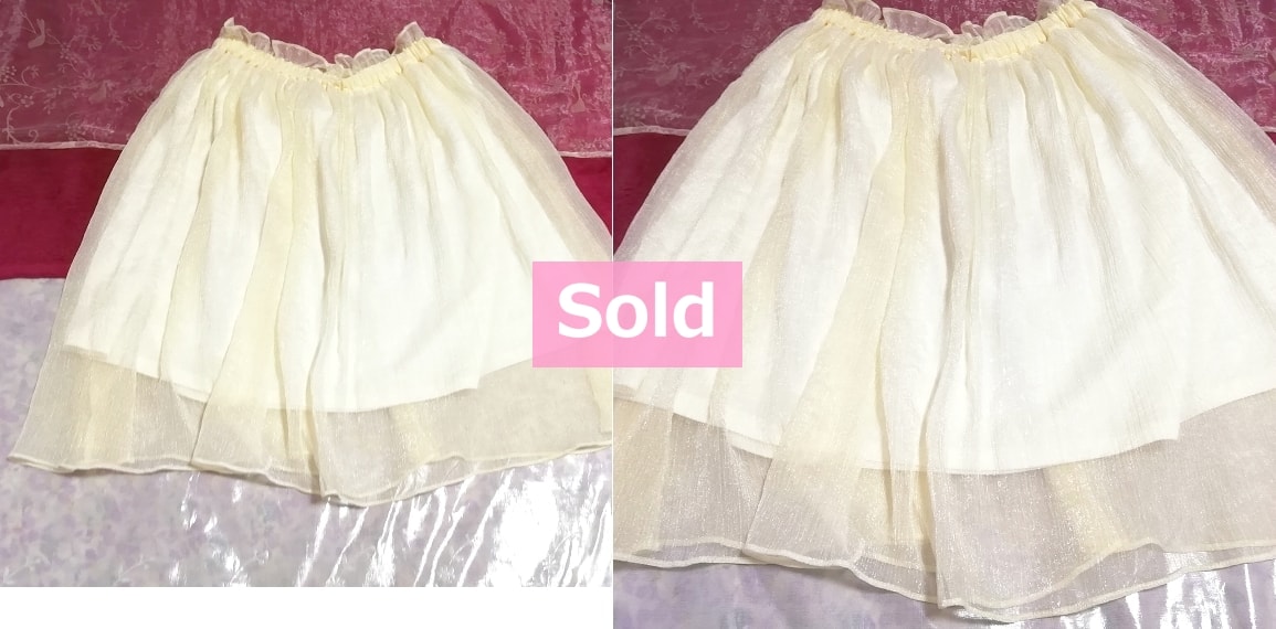 White floral white chiffon flare mini skirt, mini skirt & flare skirt, gathered skirt & M size