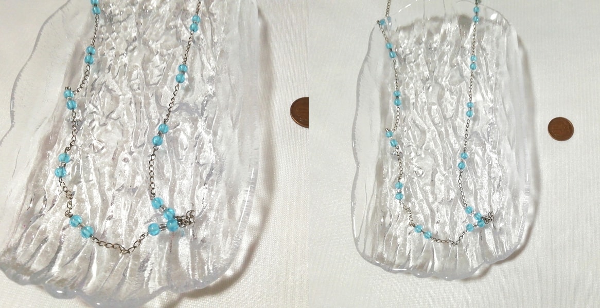 Hellblaue Perlenkette Halskette Halsband Schmuck Interieur, Damenaccessoires, Halskette, Anhänger, Andere